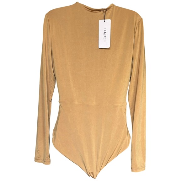 NWT House of CB Deep‎ Plunge Bodysuit Sz L Gold - Picture 5 of 7